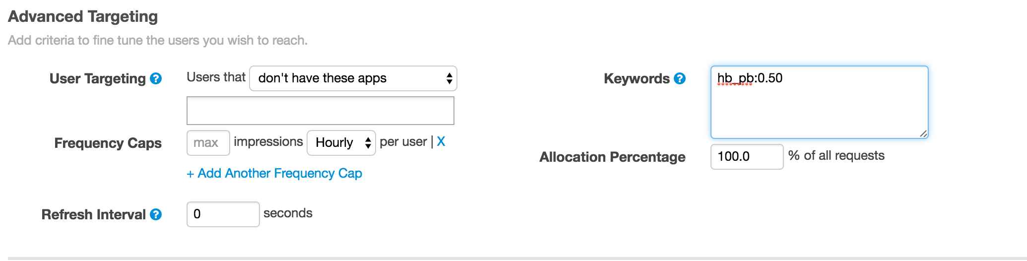 MoPub Advanced Targeting Setup